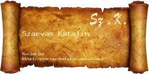 Szarvas Katalin névjegykártya